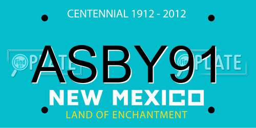 ASBY91 New Mexico License Plate