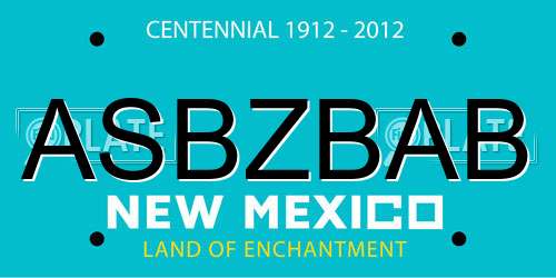 ASBZBAB New Mexico License Plate
