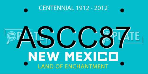 ASCC87 New Mexico License Plate