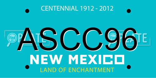 ASCC96 New Mexico License Plate