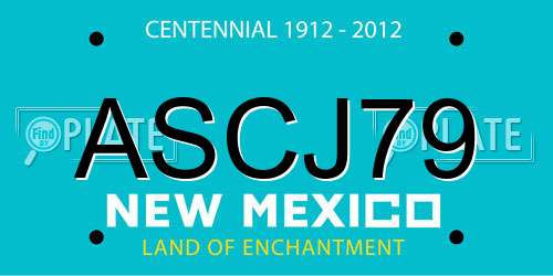 ASCJ79 New Mexico License Plate