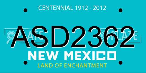 ASD2362 New Mexico License Plate