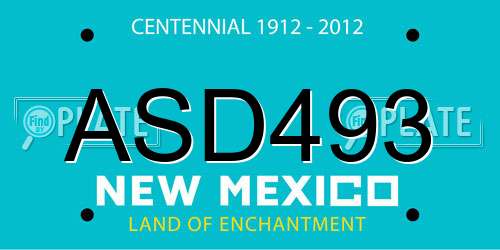 ASD493 New Mexico License Plate