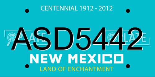 ASD5442 New Mexico License Plate