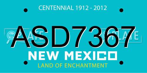 ASD7367 New Mexico License Plate