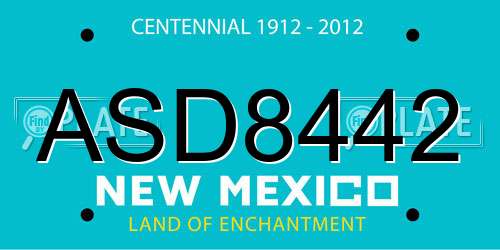 ASD8442 New Mexico License Plate