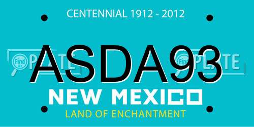 ASDA93 New Mexico License Plate