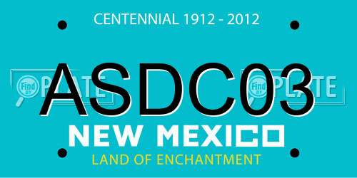 ASDC03 New Mexico License Plate