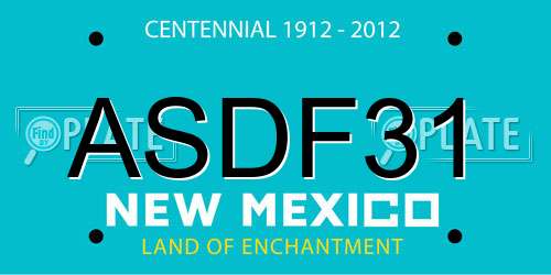ASDF31 New Mexico License Plate