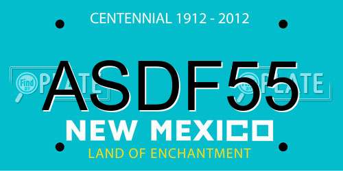 ASDF55 New Mexico License Plate