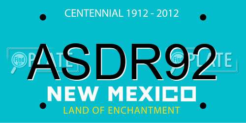 ASDR92 New Mexico License Plate