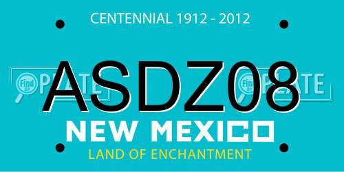 ASDZ08 New Mexico License Plate