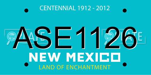 ASE1126 New Mexico License Plate
