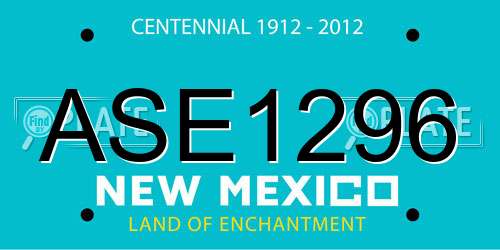 ASE1296 New Mexico License Plate