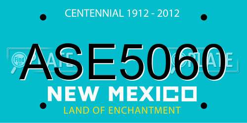 ASE5060 New Mexico License Plate