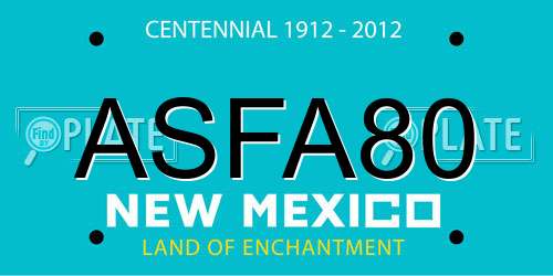 ASFA80 New Mexico License Plate