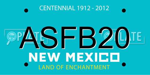 ASFB20 New Mexico License Plate