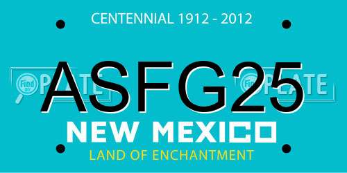 ASFG25 New Mexico License Plate