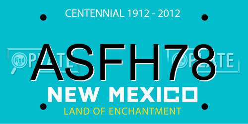 ASFH78 New Mexico License Plate