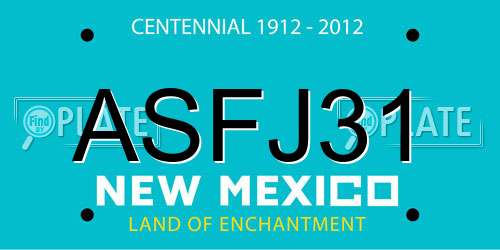 ASFJ31 New Mexico License Plate
