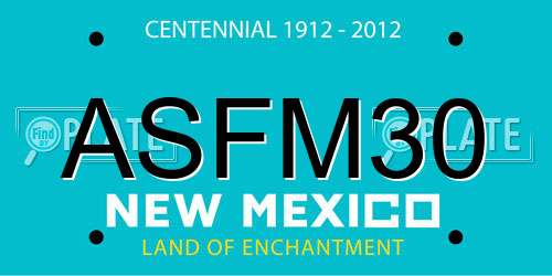 ASFM30 New Mexico License Plate