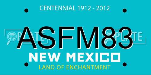ASFM83 New Mexico License Plate