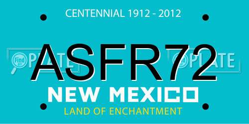 ASFR72 New Mexico License Plate