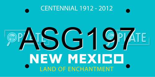 ASG197 New Mexico License Plate