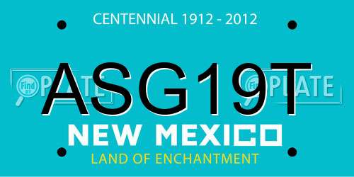 ASG19T New Mexico License Plate