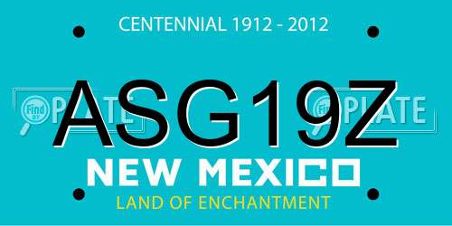 ASG19Z New Mexico License Plate