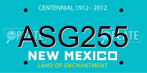 ASG255 New Mexico License Plate
