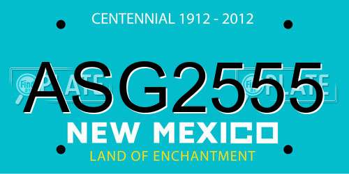 ASG2555 New Mexico License Plate