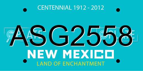 ASG2558 New Mexico License Plate