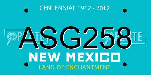 ASG258 New Mexico License Plate