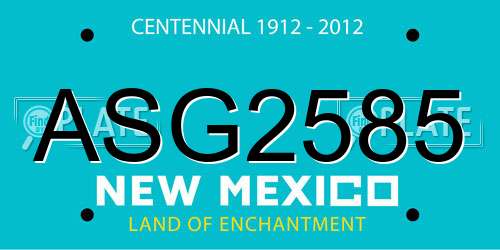 ASG2585 New Mexico License Plate