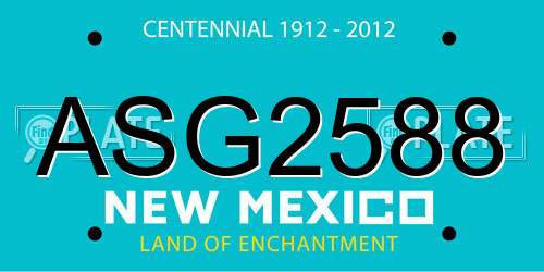 ASG2588 New Mexico License Plate