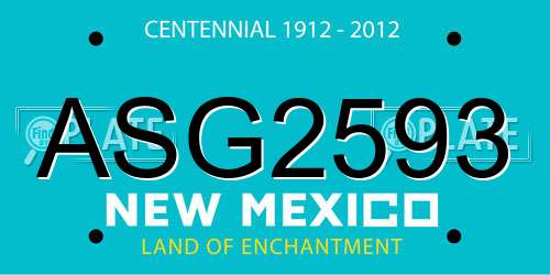 ASG2593 New Mexico License Plate