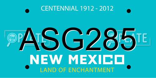 ASG285 New Mexico License Plate
