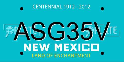 ASG35V New Mexico License Plate