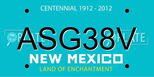 ASG38V New Mexico License Plate