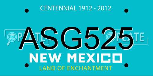 ASG525 New Mexico License Plate