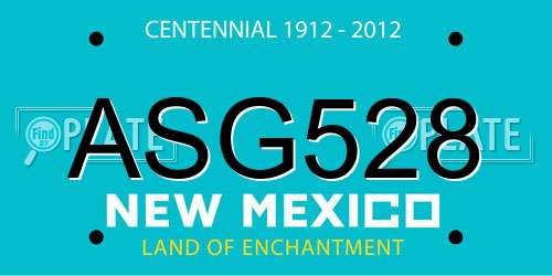ASG528 New Mexico License Plate