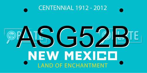 ASG52B New Mexico License Plate