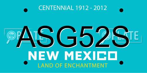 ASG52S New Mexico License Plate