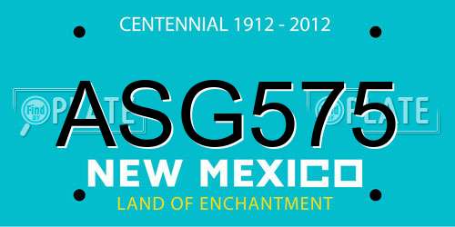 ASG575 New Mexico License Plate