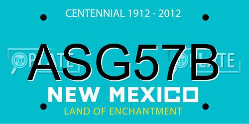 ASG57B New Mexico License Plate
