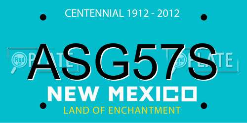 ASG57S New Mexico License Plate