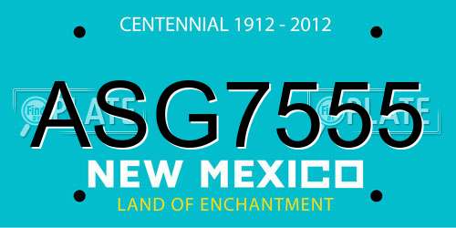 ASG7555 New Mexico License Plate