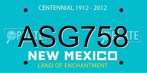 ASG758 New Mexico License Plate