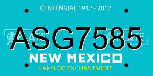 ASG7585 New Mexico License Plate